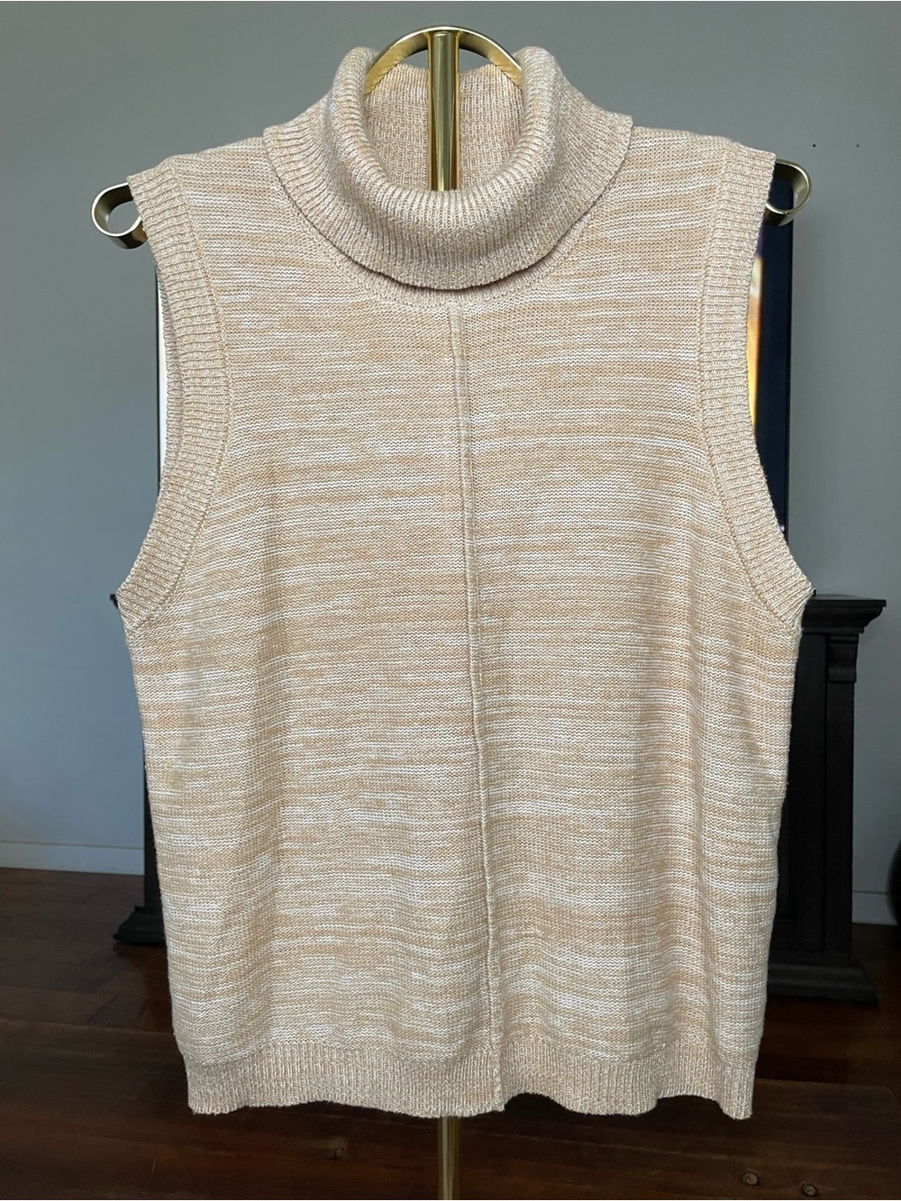 Sanctuary Sleeveless Cowl Neck Sweater Vest in Light Beige